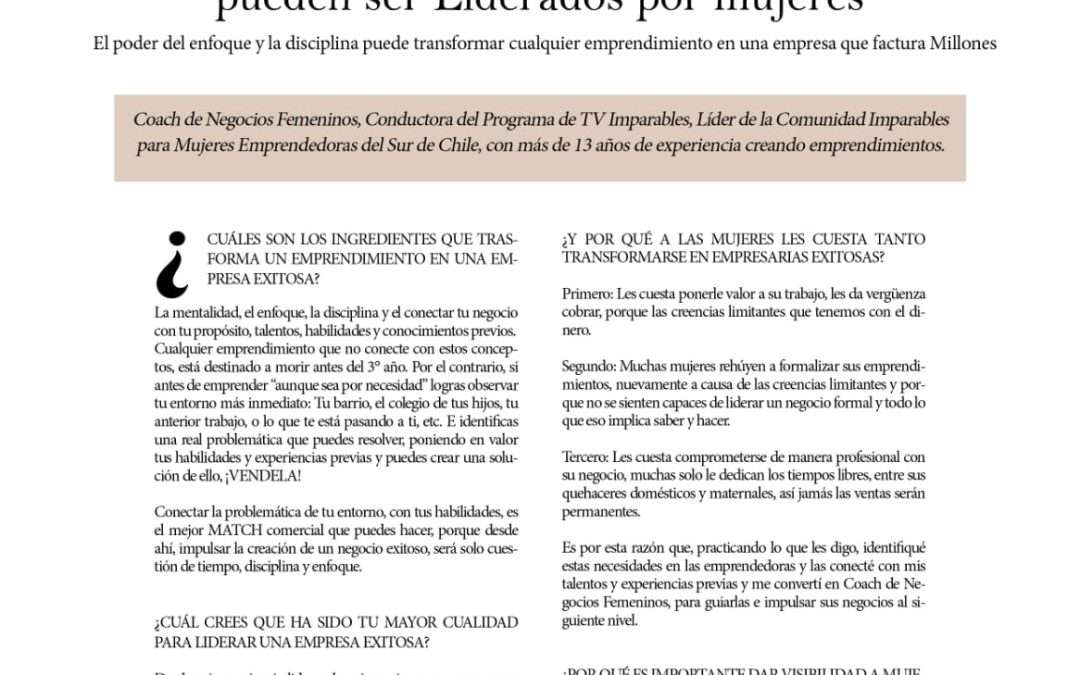 Los Negocios Exitosos tambien pueden ser liderados por Mujeres